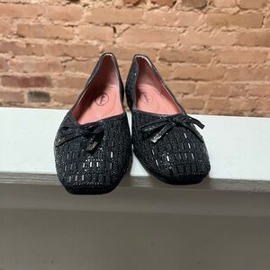 Atalina Elegant Embellished Black Women's Flats